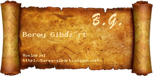 Berey Gibárt névjegykártya